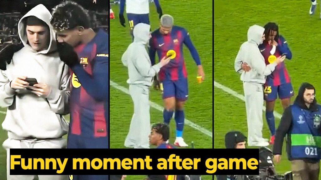 Gavi was showing Yamal and all Barca players the Real Madrid Benfica scoreline after the game