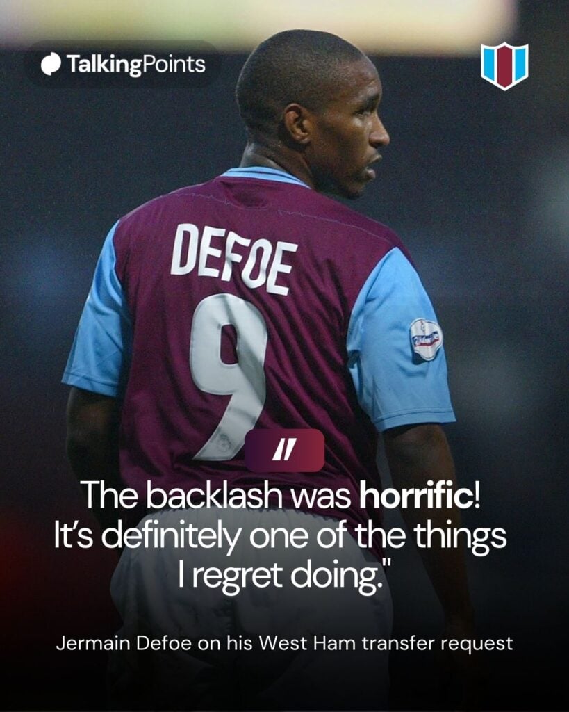 Jermain Defoe of West Ham during the Nationwide Football League Division one match between West Ham United and Sunderland at Upton Park on December 13, 2003 in London.