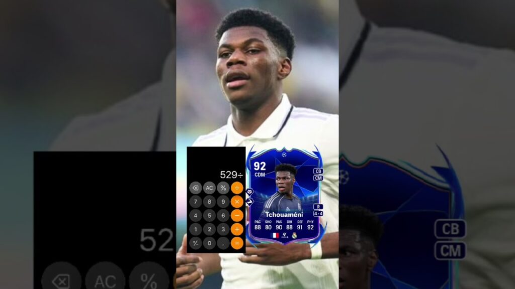 Calculating Aurélien Tchouaméni rating in FC26 #viralshort #shortvideo