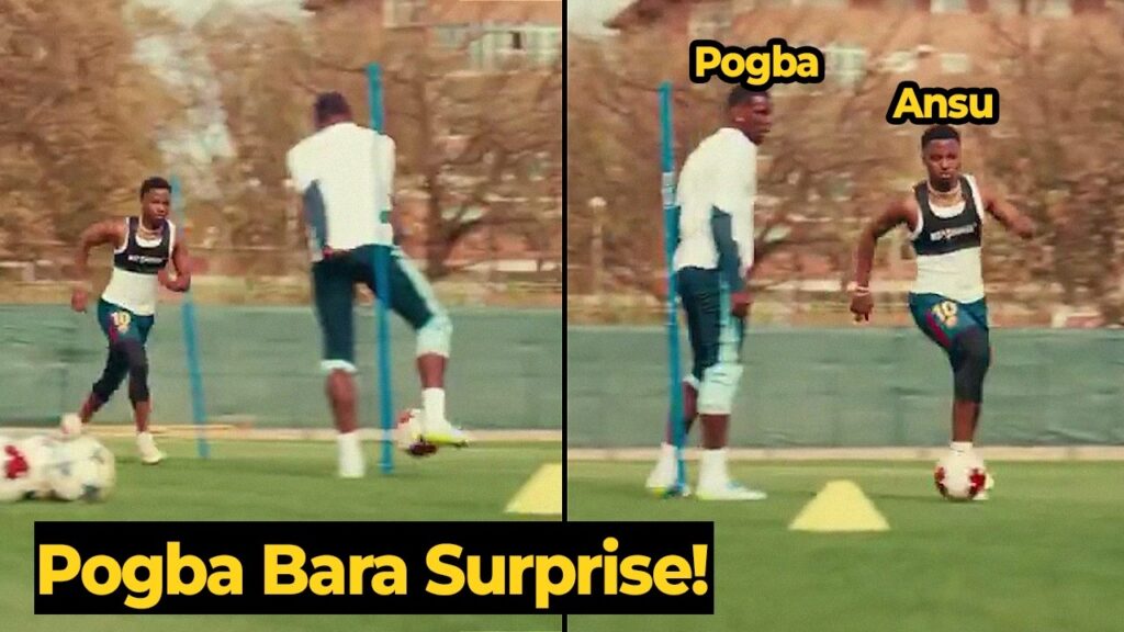 Paul Pogba and Ansu Fati training at Barcelona’s training facility — look at their skills!