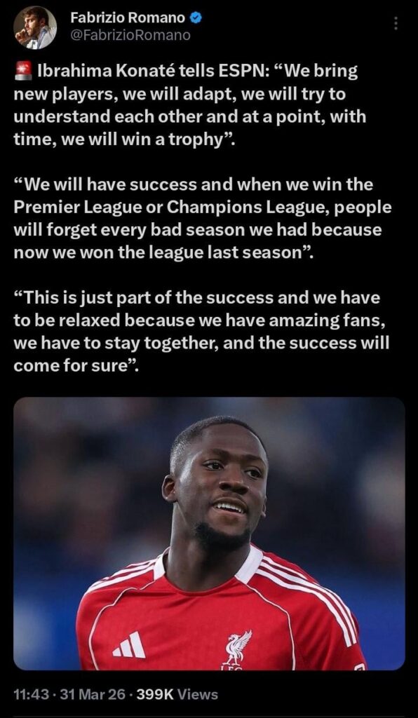 🚨 Ibrahima Konaté Speaks with ESPN