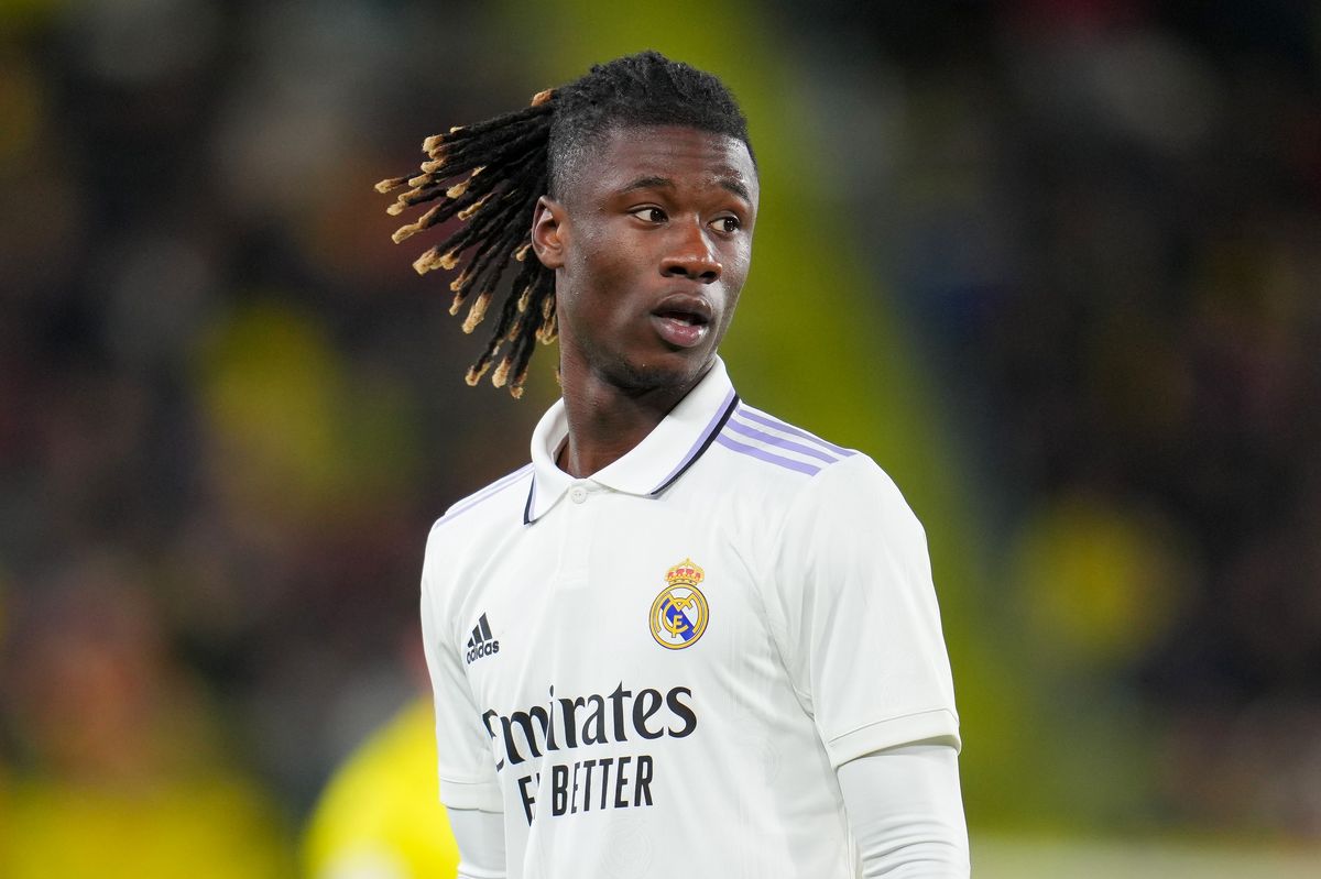 Eduardo Camavinga looks on while playing for Real Madrid