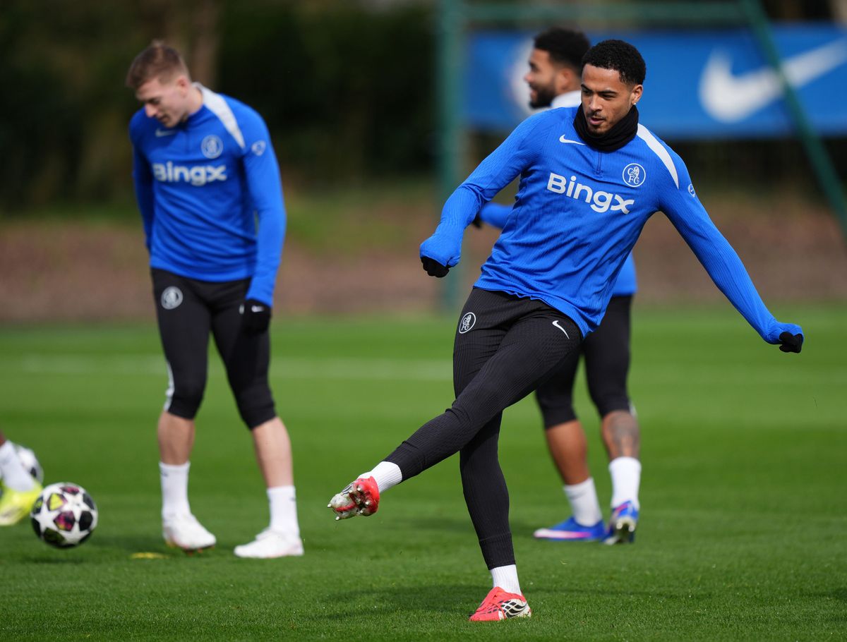 Levi Colwill was back in Chelsea training on Tuesday after six months out with a knee injury