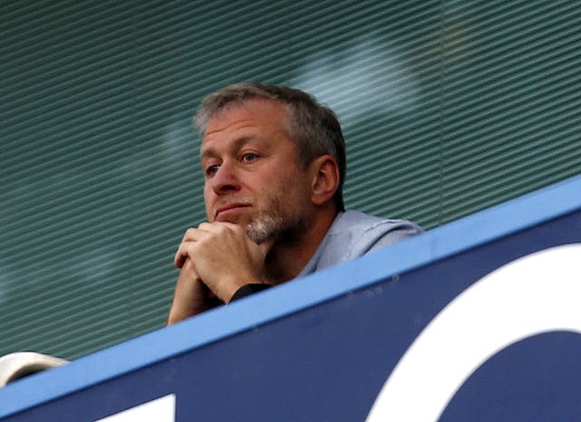 Roman Abramovich watches from the stands