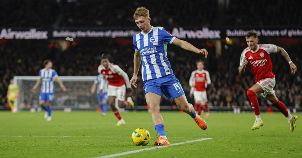 Brighton's Tommy Watson scores two goals for England under-20s