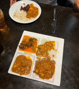 The curry on divided plates at COSMO