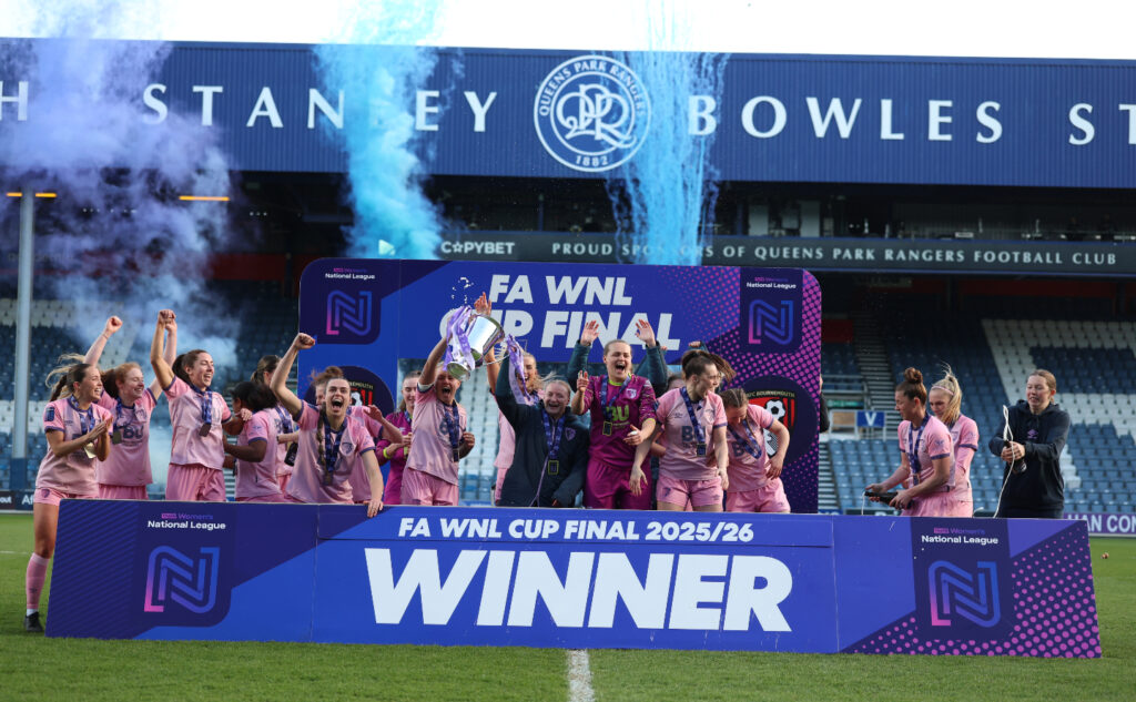 AFC Bournemouth lift the FA WNL Cup at Loftus Road