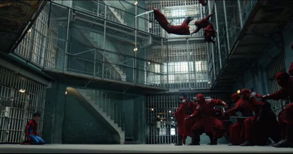 Dorchester Prison in scene from Spider-Man: Brand New Day