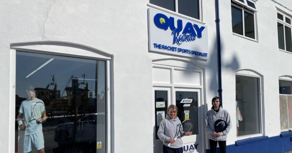 New Quay Rackets sports shop opened on Poole Quay, Dorset