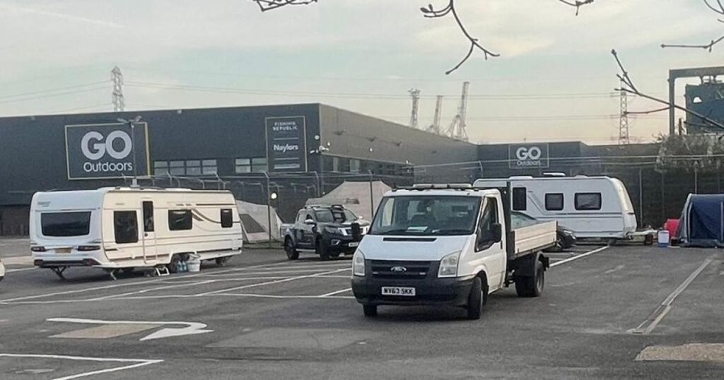 Travellers leave Southampton business car park