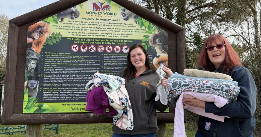 Bournemouth University SU donate blankets to Monkey World