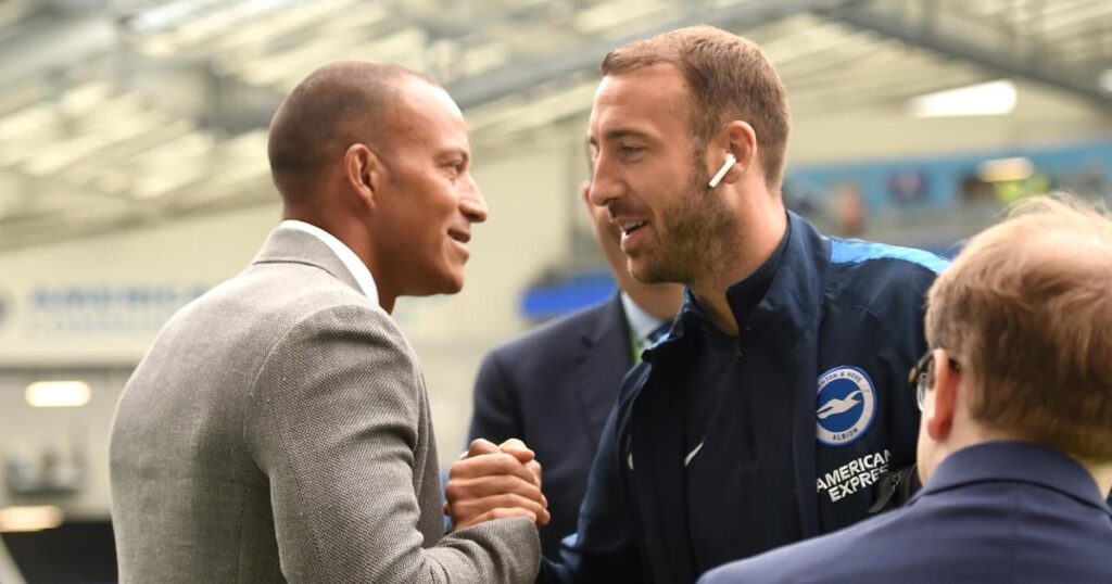 Brighton legends Bobby Zamora and Glenn Murray at Haywards Heath Brighton legends Bobby Zamora and Glenn Murray at Haywards Heath