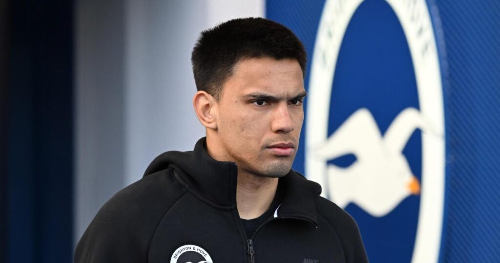 Diego Gomez of Brighton scores for Paraguay on his birthday