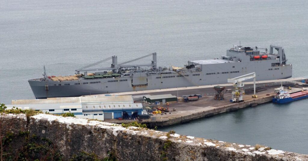 US Navy ship calls in at Portland Port in Dorset