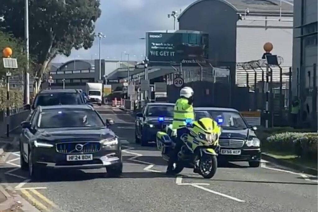 'Massive' police presence seen in motorcade escort near Southampton Airport
