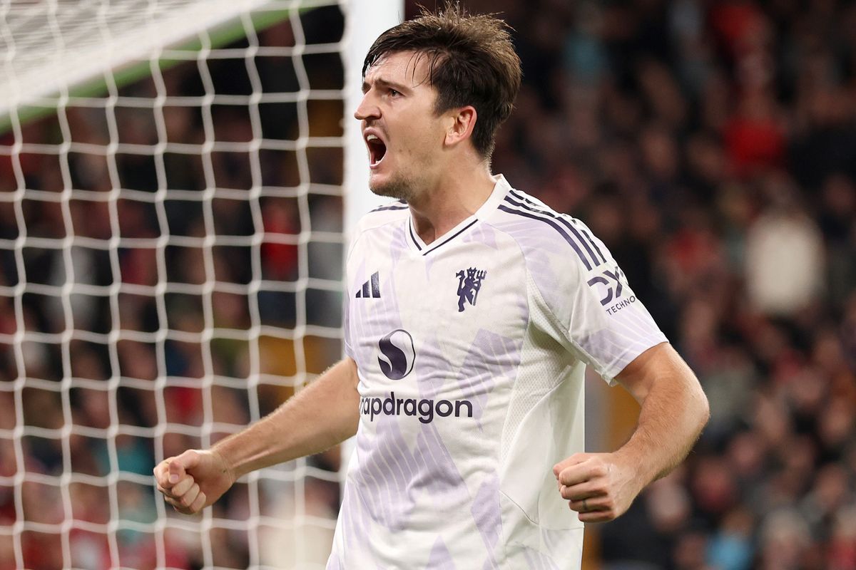 Harry Maguire celebrates