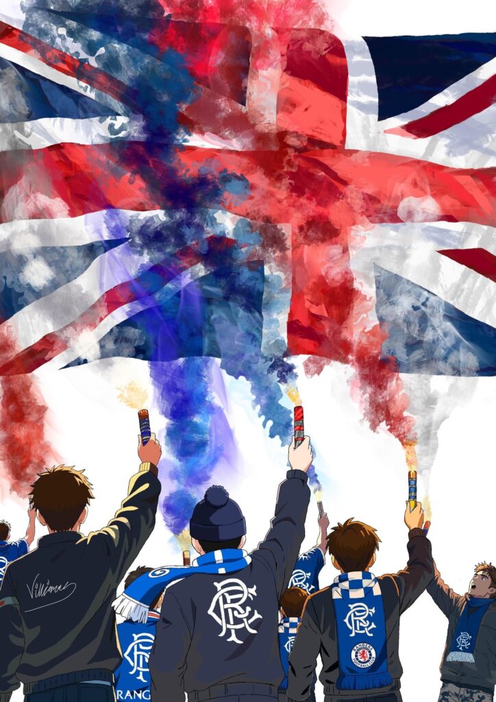 A art work in tribute to the Rangers fans 🔴⚪️🔵 the greatest fans on the planet
