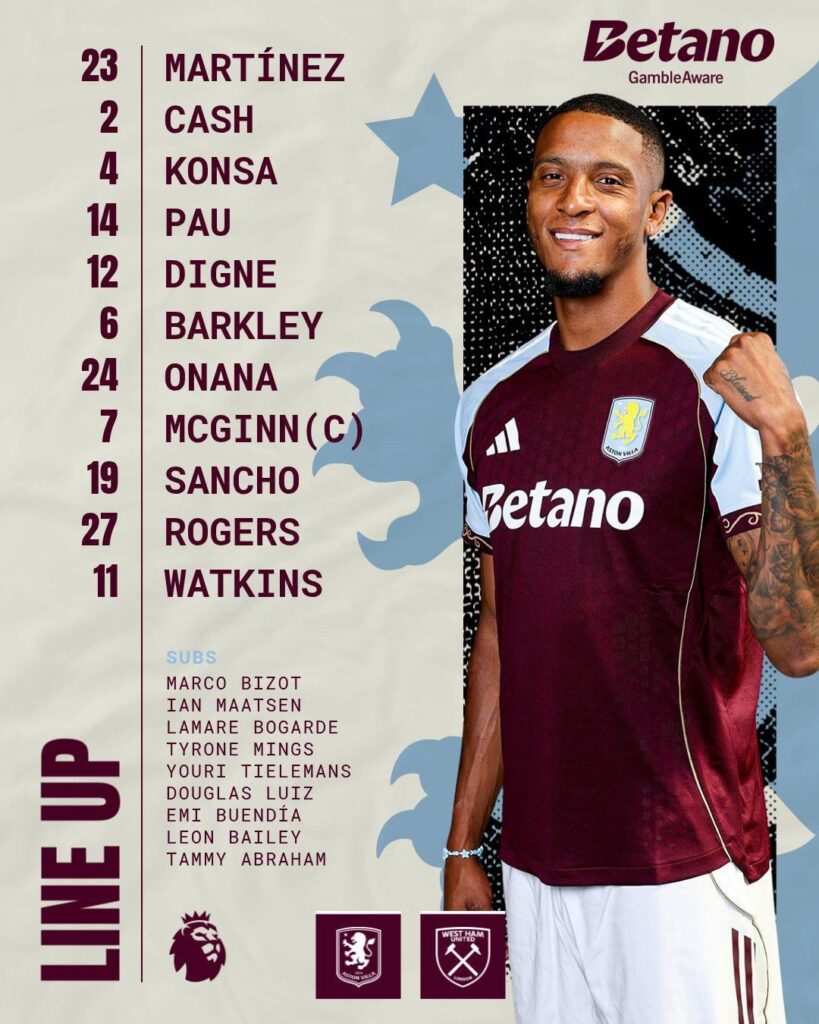 Pau, Digne, Barkley and Sancho start vs West Ham