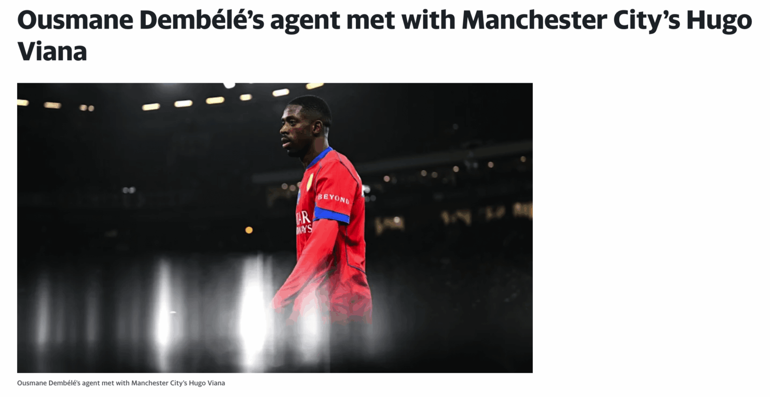 “Manchester City are linked with a blockbuster move for the Ballon d'Or winner”. Thoughts?