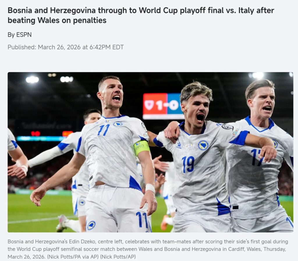 🇮🇹Italia vs 🇧🇦Bosnia, one final playoff clash awaits to decide the Fate of Azzurri for 2026 World Cup!