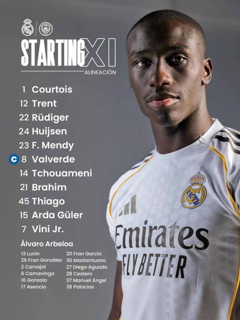 Starting XI vs Man City