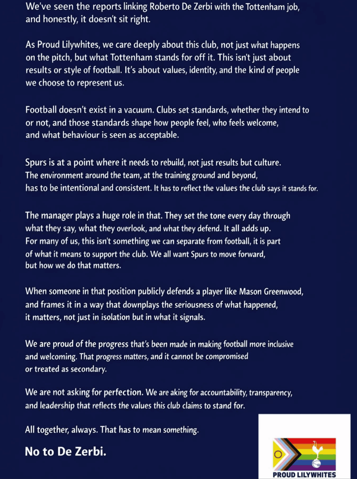 No, or yes to De Zerbi?