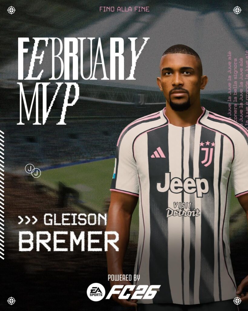 Bremer è l'MVP di Febbraio della Juventus