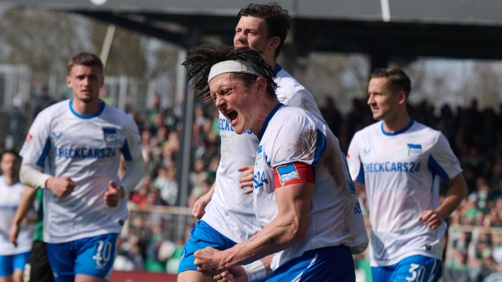 Münster unaufmerksam: Hertha gewinnt in letzter Sekunde in Münster