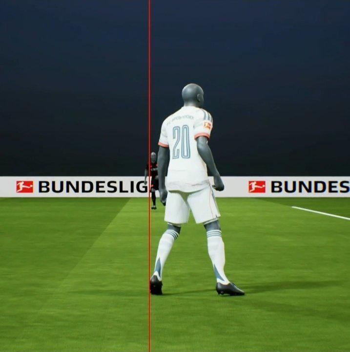 The offside call for Leverkusen's disallowed winner.