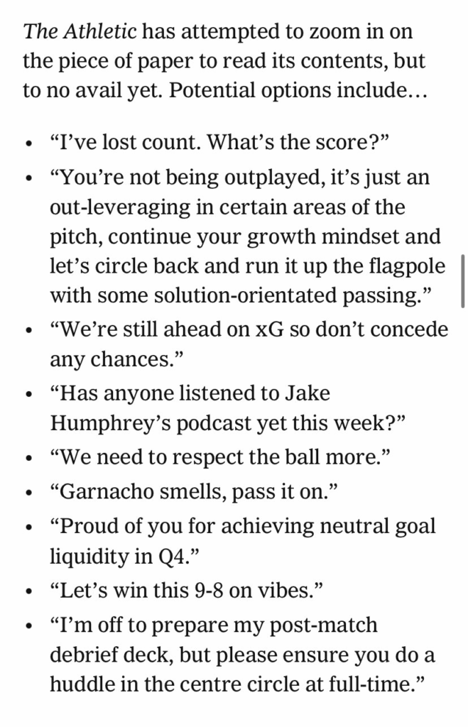 Poor 'journalism' by The Athletic's Tim Spiers. An excerpt from his article "dissecting Liam Rosenior's note writing". Needs to be called out.