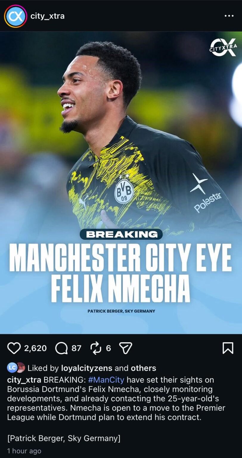 Thoughts on Felix Nmecha to City?