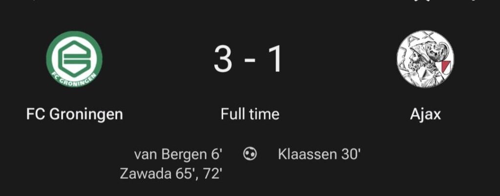 Groningen recht de rug en wint van Ajax