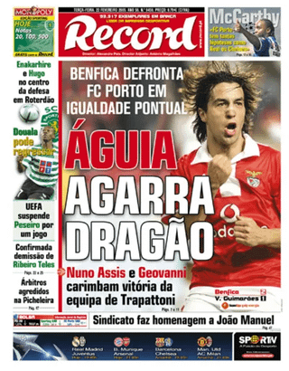 Capas do Dia Seguinte a Todos os Benfica - Vitória SC na Luz para o Campeonato