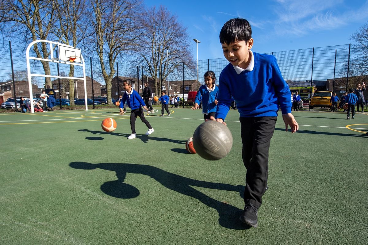Merrydale Infant School students enjoying the refurbished area
