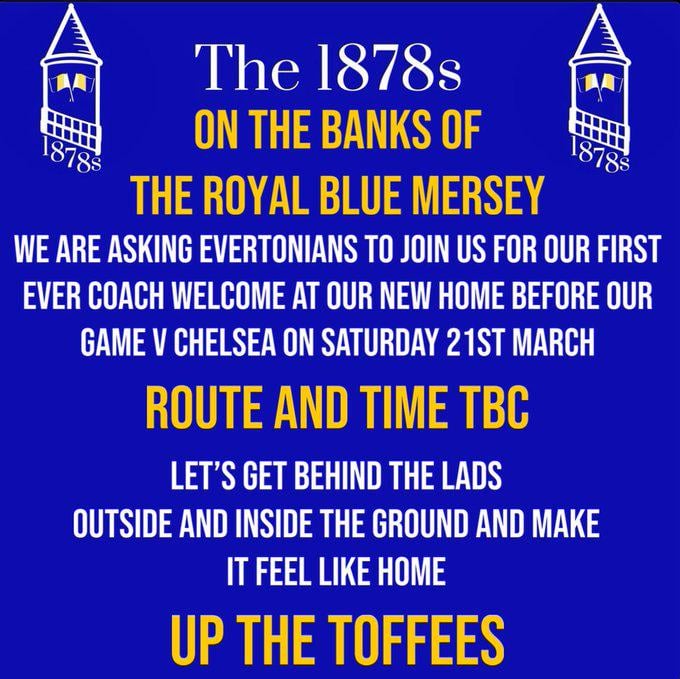 the 1878s organising a coach welcome for the Chelsea game