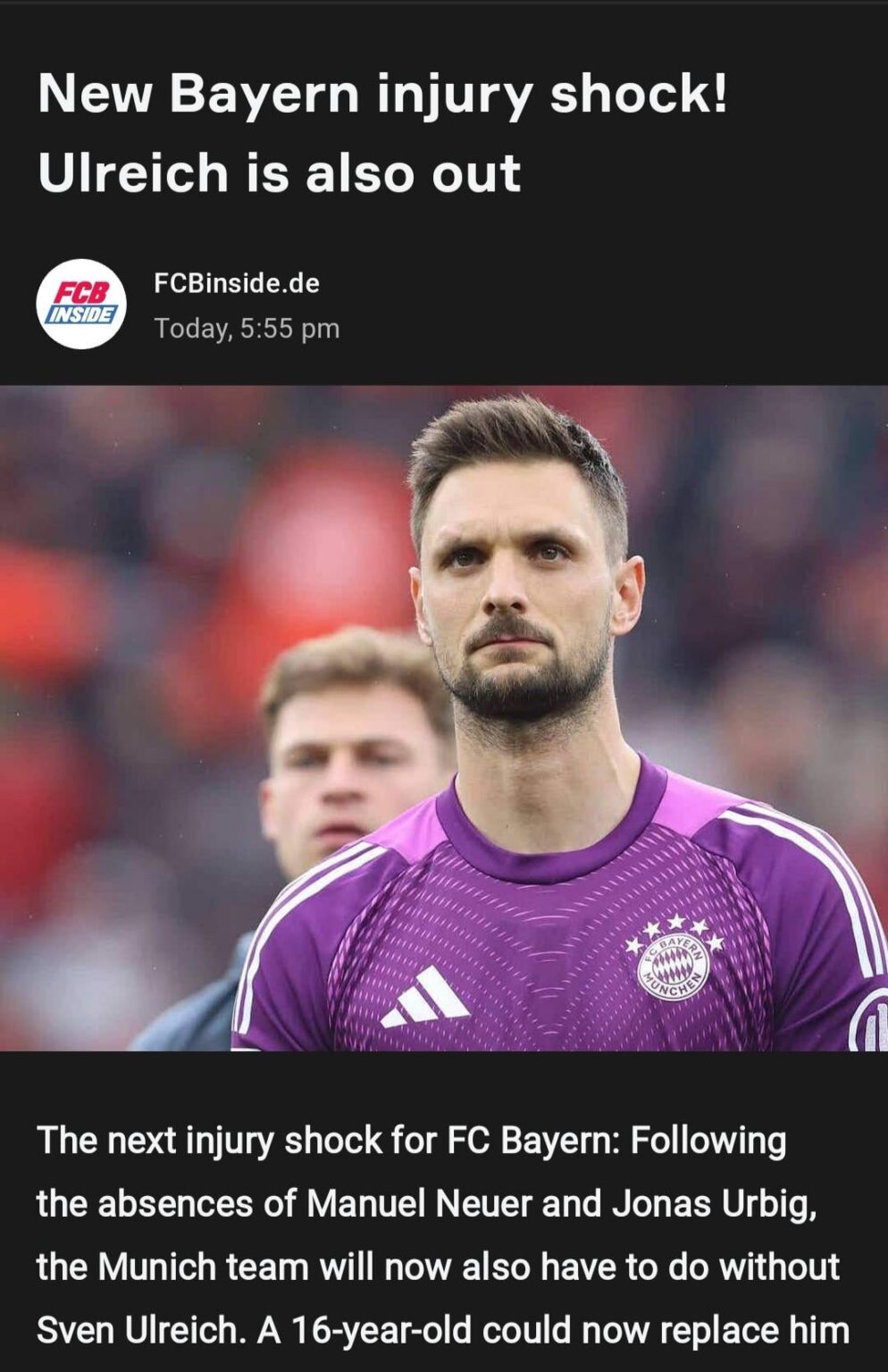 All three main keepers are out injured. 16 year old Leonard Prescott will play vs Atalanta in the UCL.