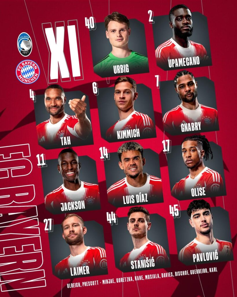 Our Starting XI against Atalanta Bergamo