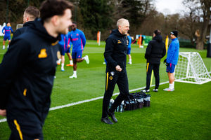 Coach Paul Trollope is all smiles (Photo by Brett Patzke - WWFC/Wolves via Getty Images)