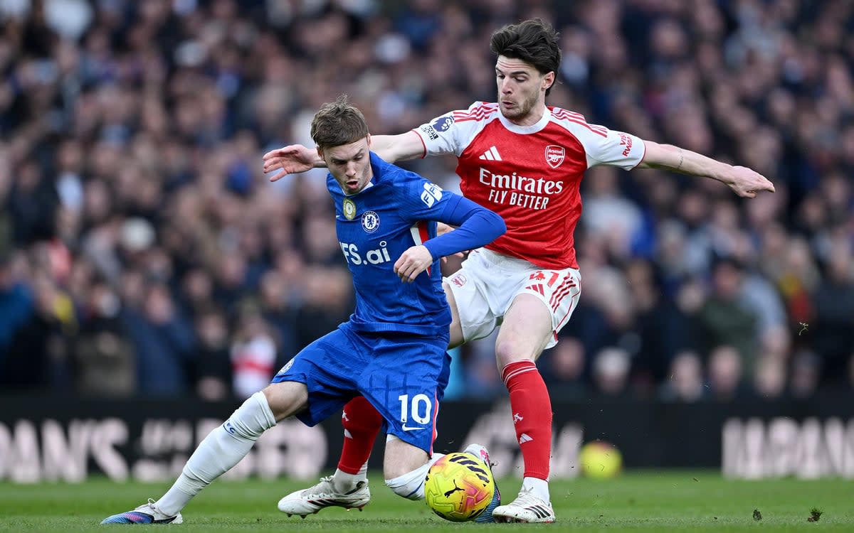Declan Rice went off injured as Arsenal outlasted 10-man Chelsea (Getty Images)