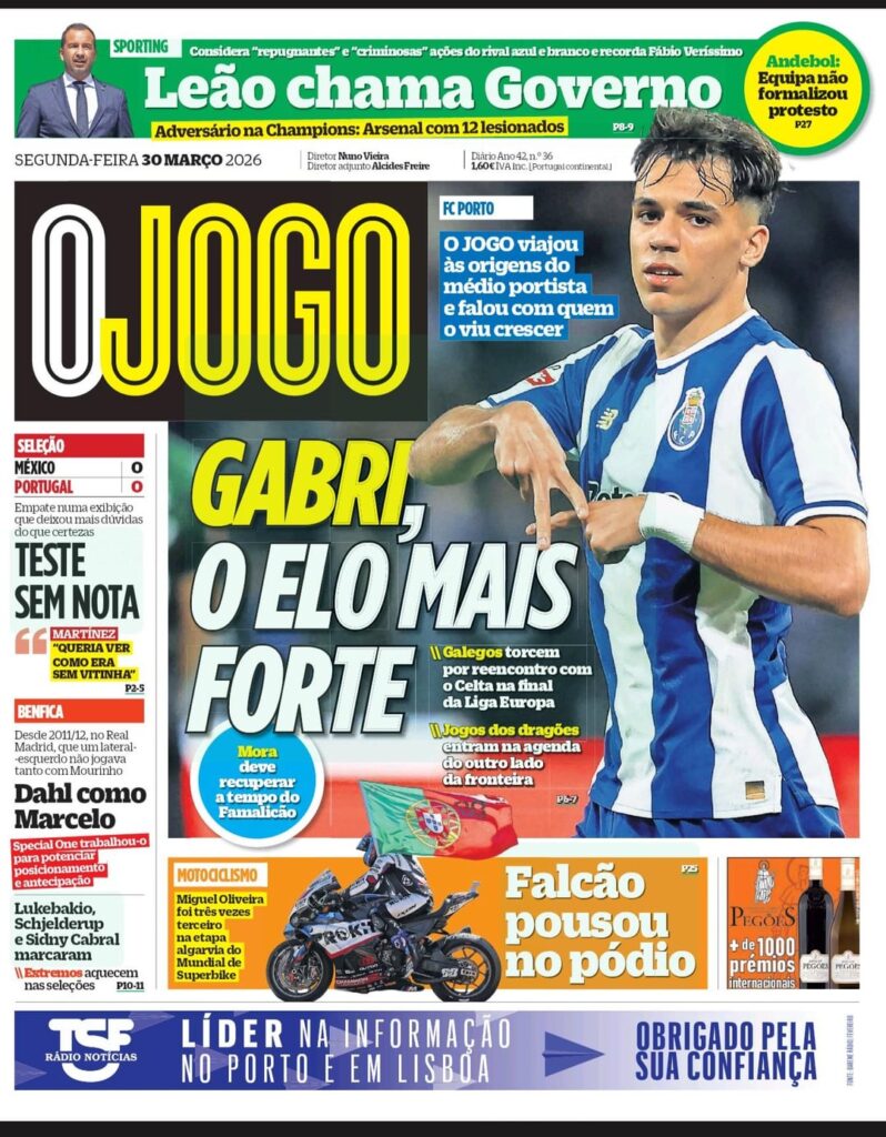 Jornal OJOGO 30/03/2026