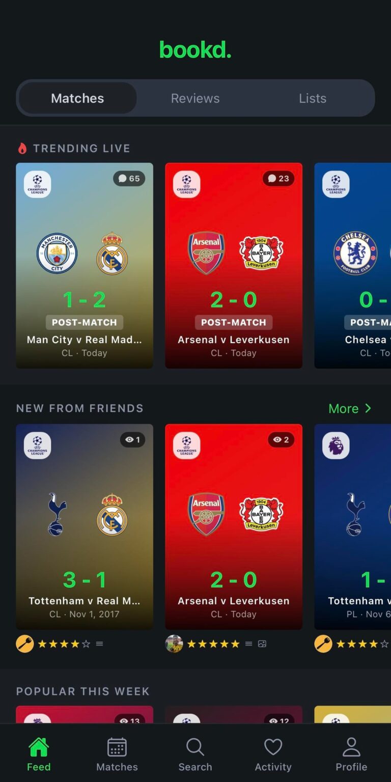 I’ve just built Bookd, the Letterboxd of football