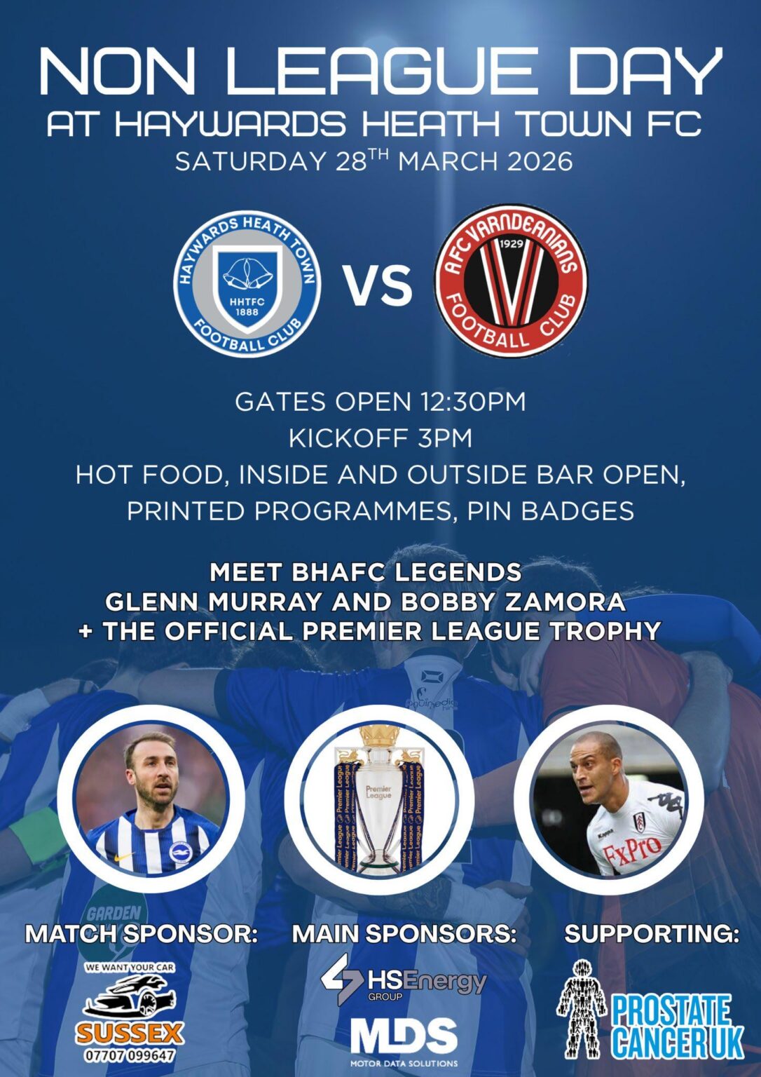 Non League Day at Haywards Heath with some Brighton legends and Premier League trophy