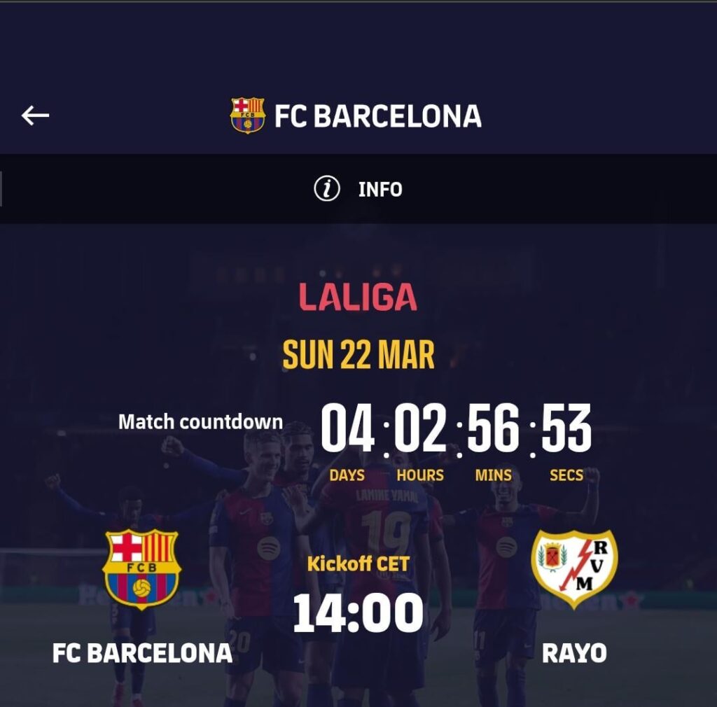 Oddly early kickoff vs Rayo Vallecano