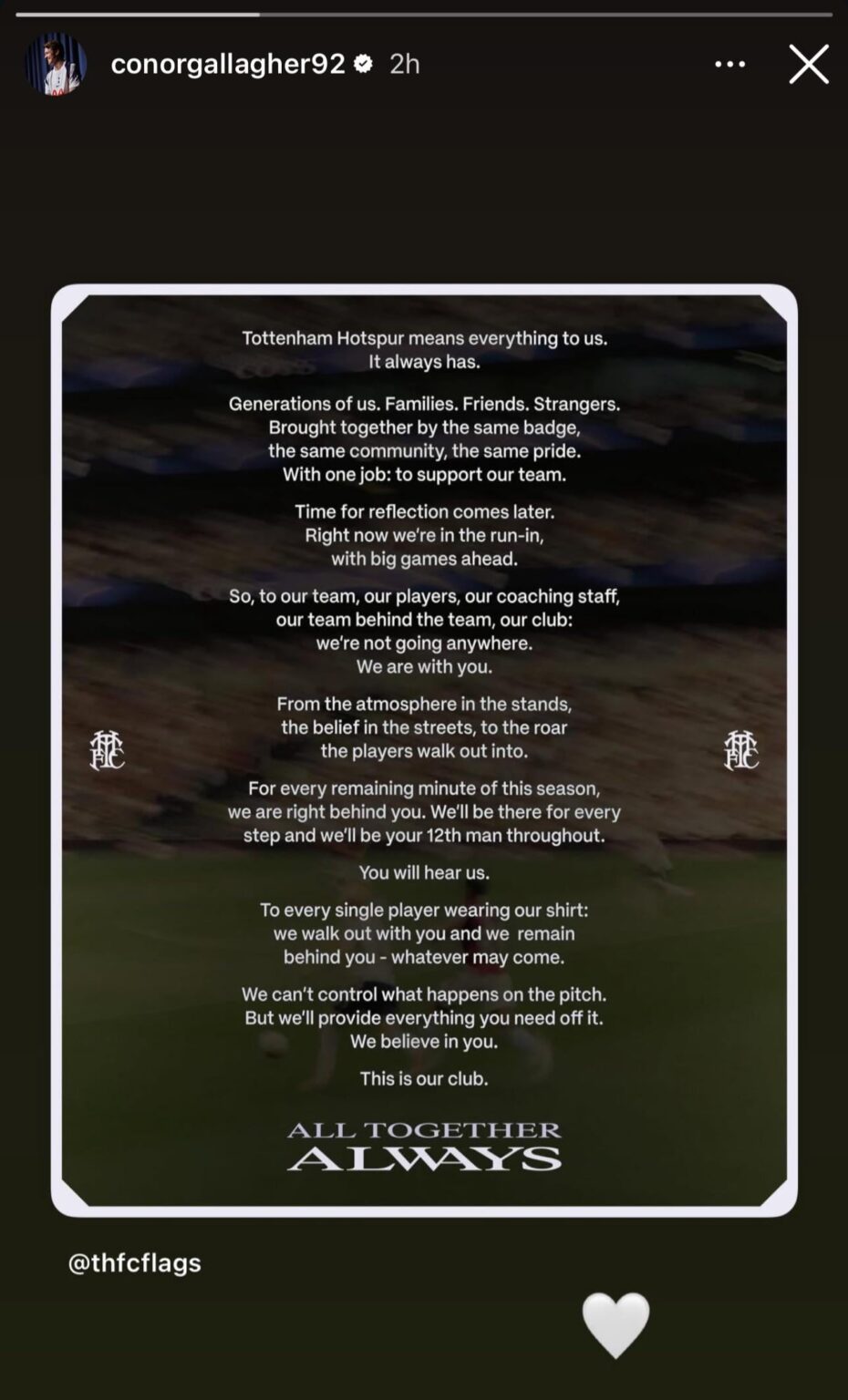 Danso, Gallagher & Tel all posted to their insta story 👏