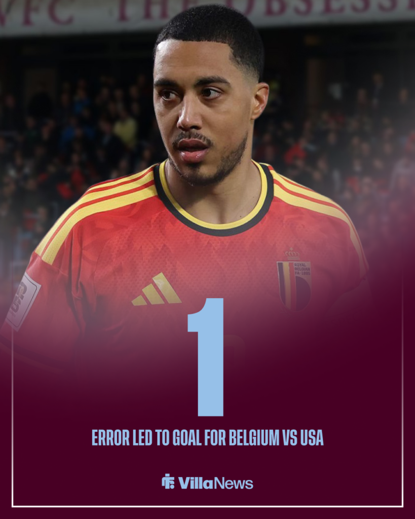 Aston Villa Youri Tielemans Belgium stat vs USA