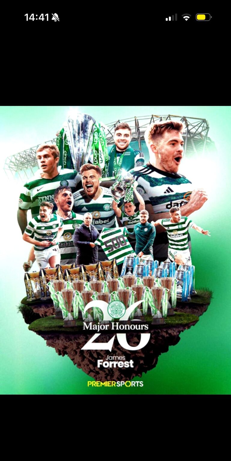 James Forrest is now officially the most decorated Celtic player of all time.