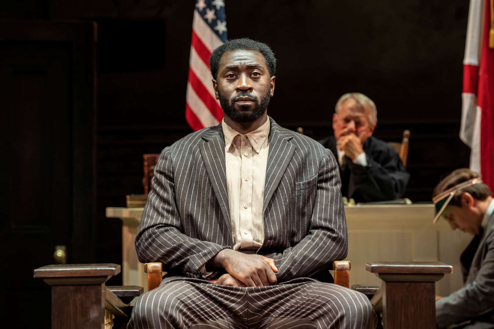 Aaron Shosanya as Tom Robinson in To Kill A Mockingbird. Photo: Johan Persson.
