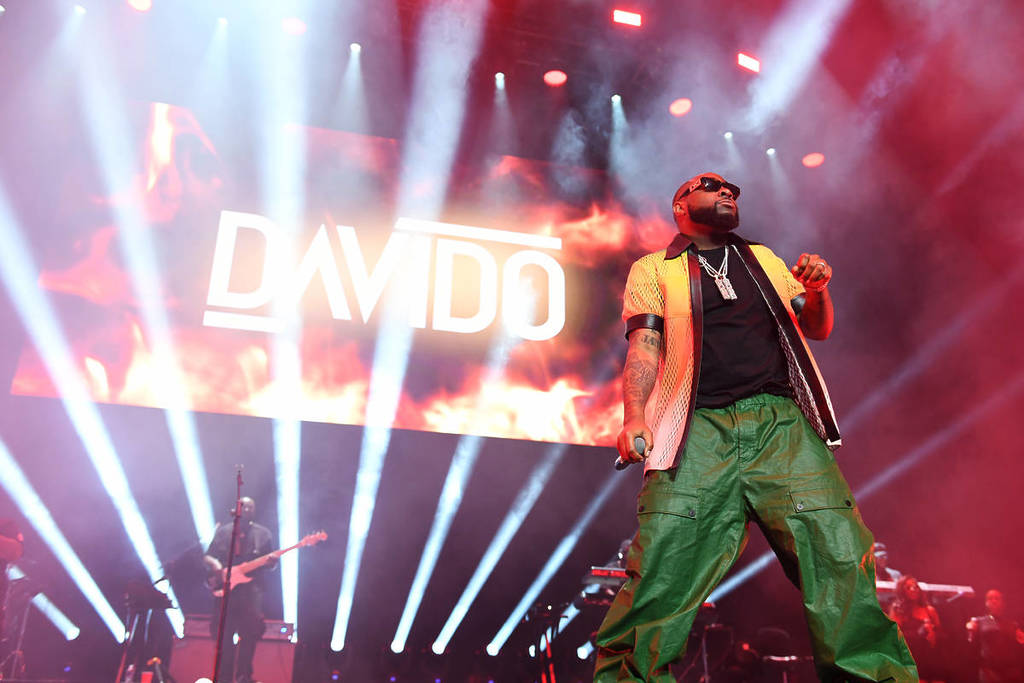 Davido playing live in 2024 in Los Angeles