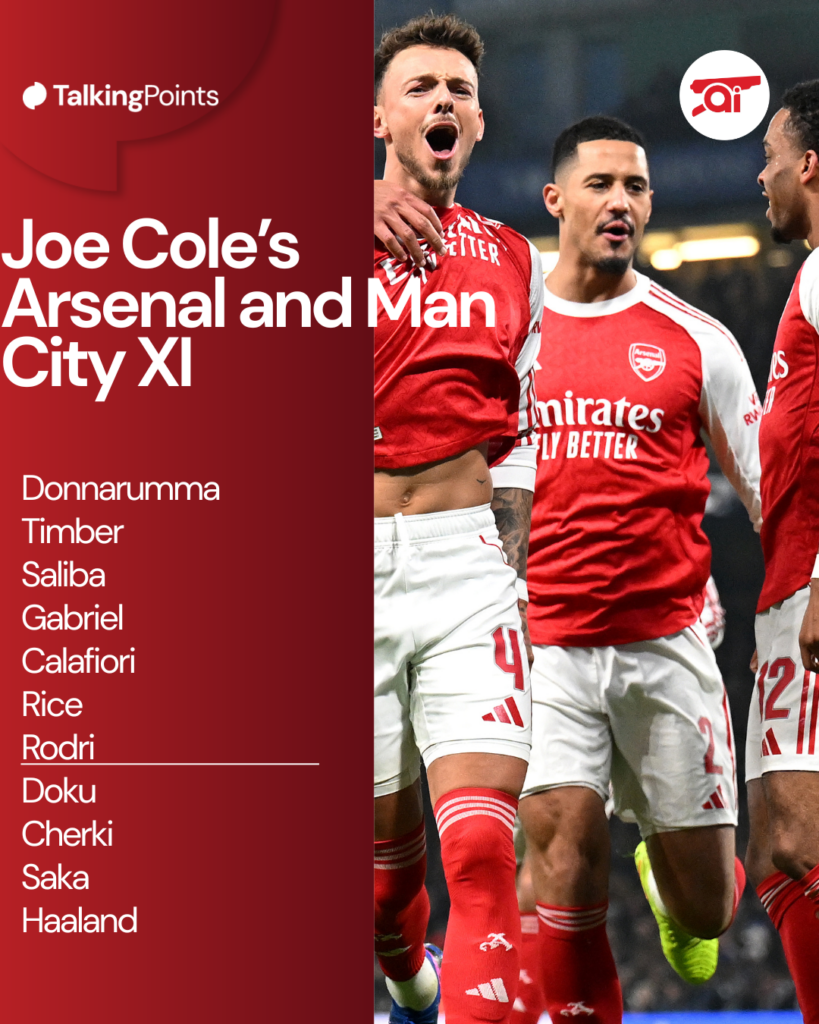 Joe Cole's combined Arsenal and Man City XI
