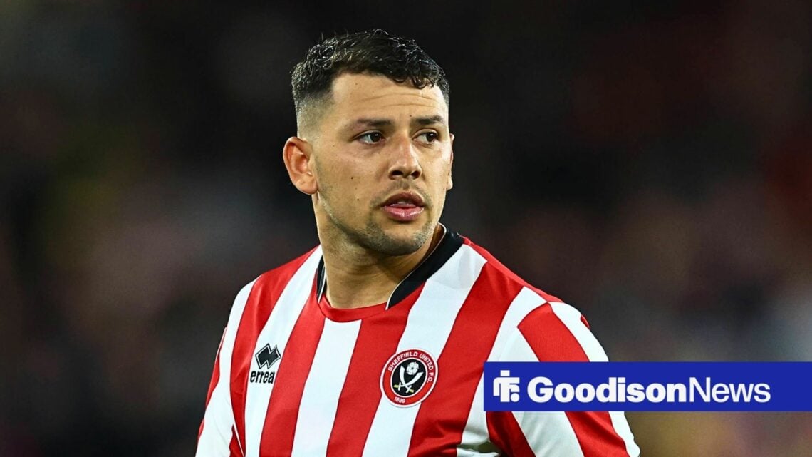 Everton target Gustavo Hamer in Sheffield United kit